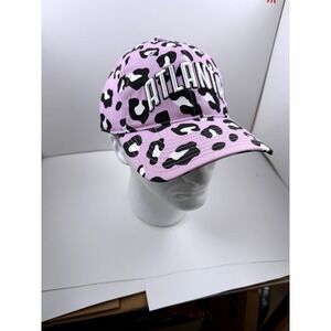 The Game Atlanta Hat Pink Leopard Print Adjustable Strapback Baseball Cap